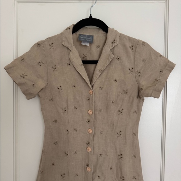 Vintage Cottagecore 100% Linen Carol Anderson dress - Picture 2 of 6